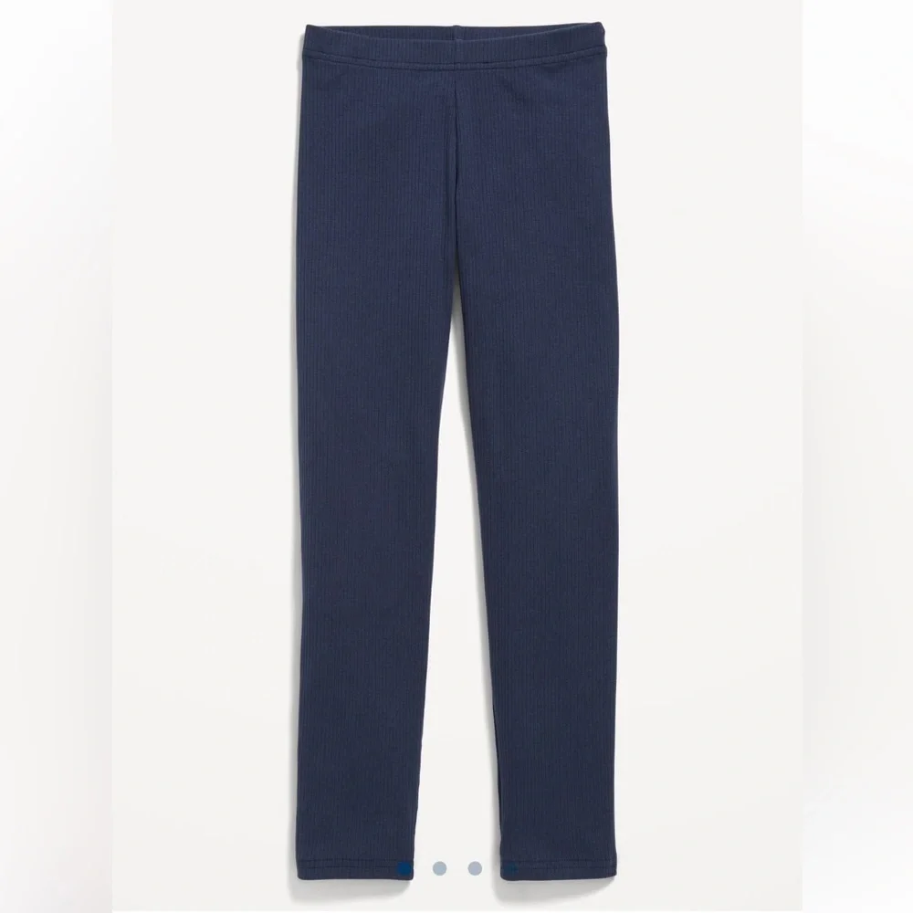 Old Navy Girls Blue Leggings Casual‎ Outdoor Full Length Ribbed Knit sz XL